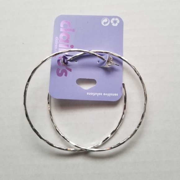 Silver Hoop Earrings - Picture 1 of 2